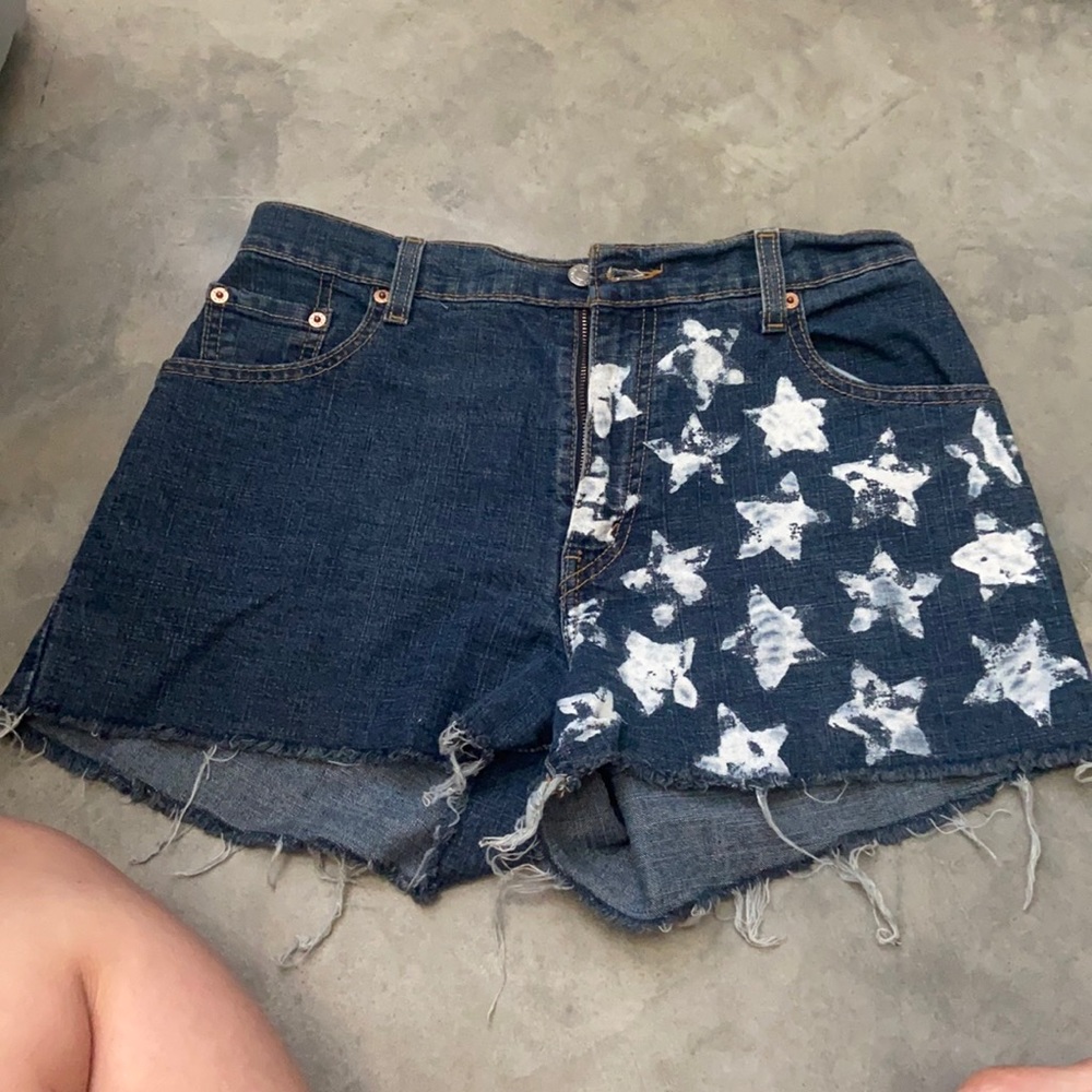 Custom Levi vintage cut off with stars